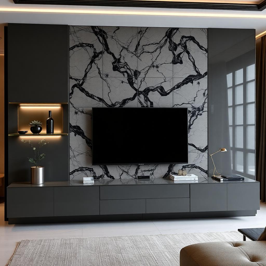 ТВ стена Marble